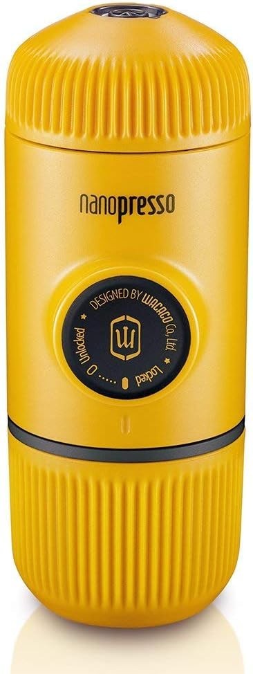 Portable Espresso Maker | 18-Bar Manual Pump | Travel Coffee Machine Yellow