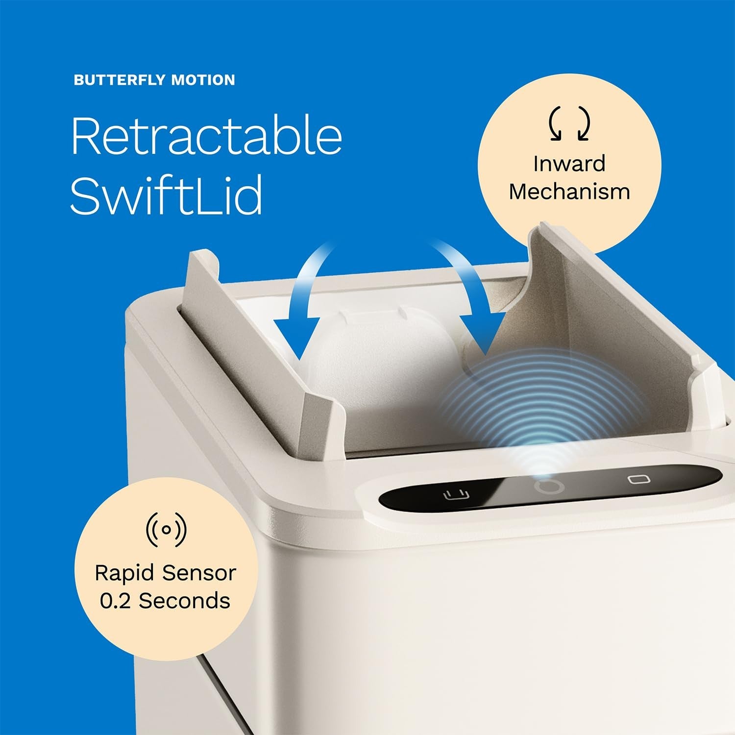 9L Touchless Bathroom Bin Sensor Butterfly Lid Soft Close White