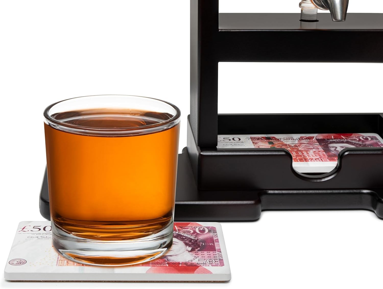 50 Pound Note Whiskey Decanter Set with Glasses Novelty Liquor Dispenser Gift