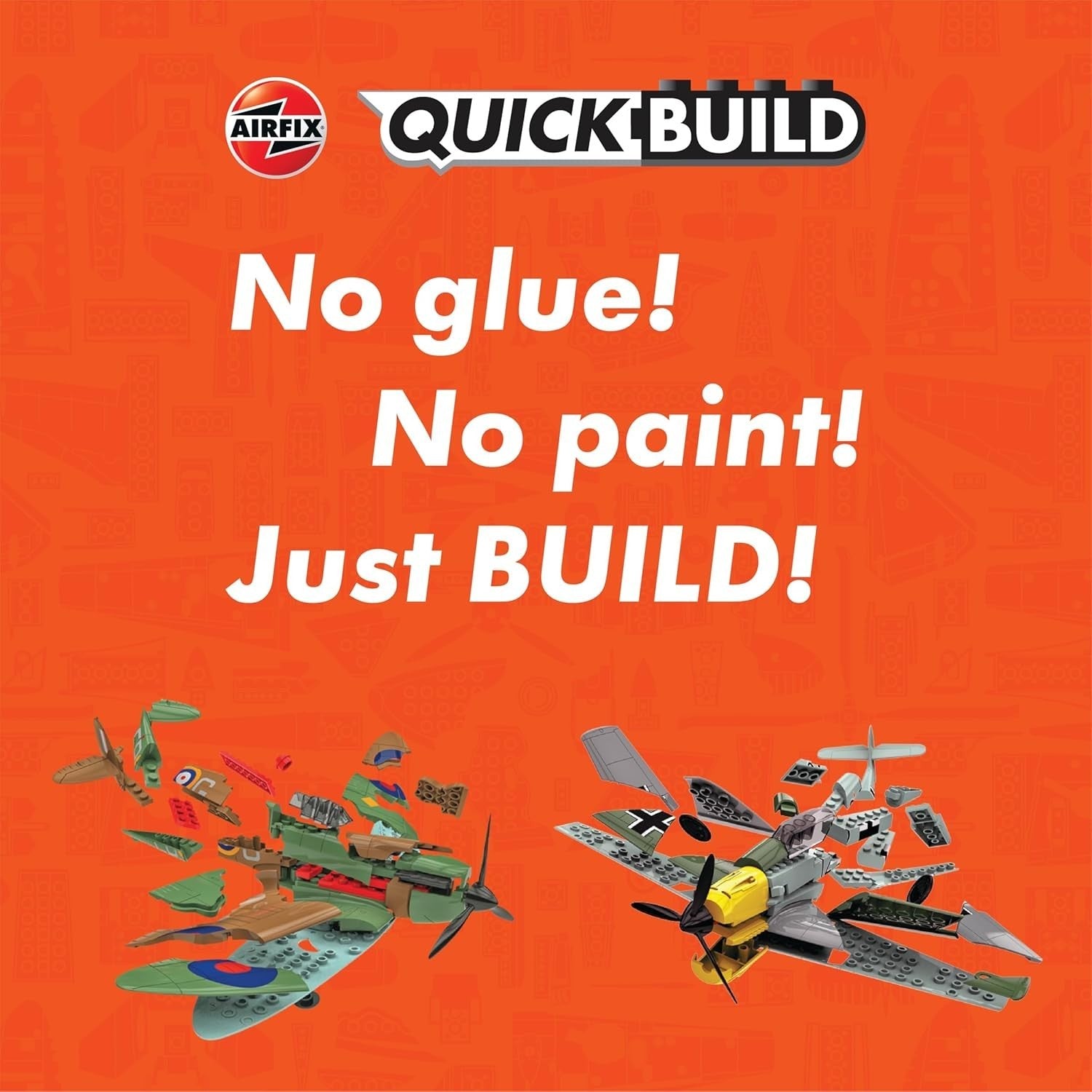 Snap-Together WWII Spitfire Bf109 Plane Kits 2-Pack Model Toys Kids 6+ Gift