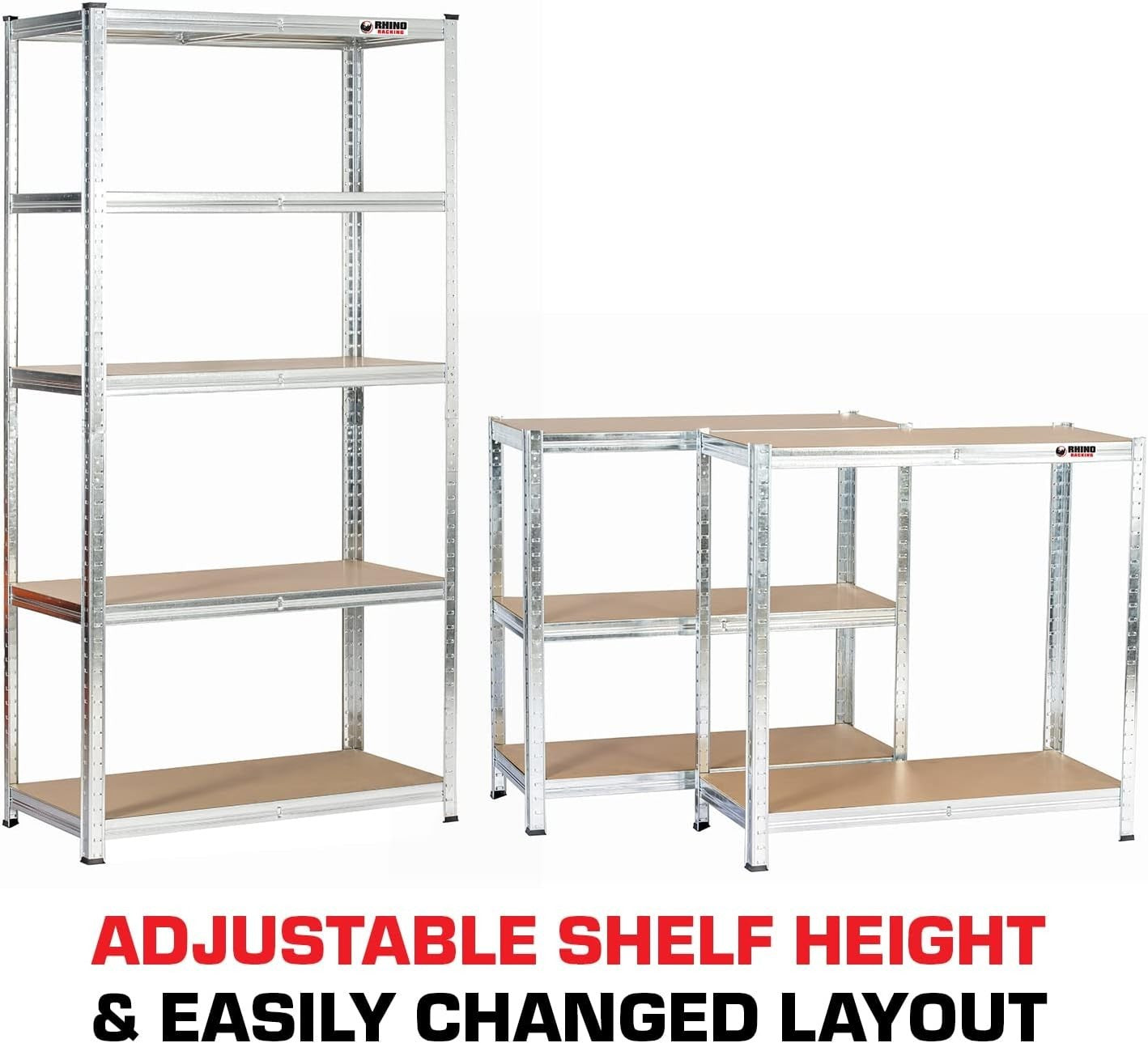 Heavy Duty Galvanised 5-Tier Garage Shelving Unit 180x90x45cm Adjustable