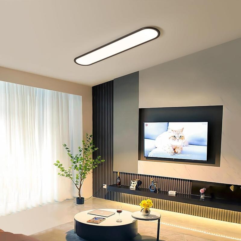 Ultra Thin LED Ceiling Light 100CM Remote Dimmable 48W Low Profile Lamp