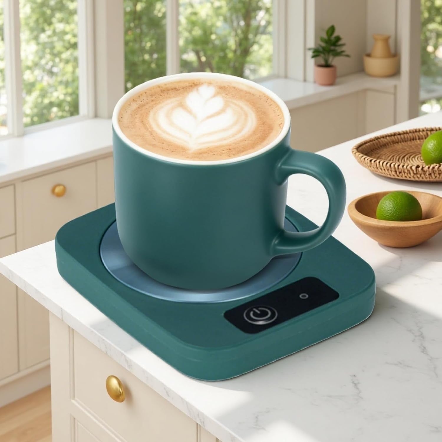 Green USB Coffee Mug Warmer 45°C Temp Control Desk Heater