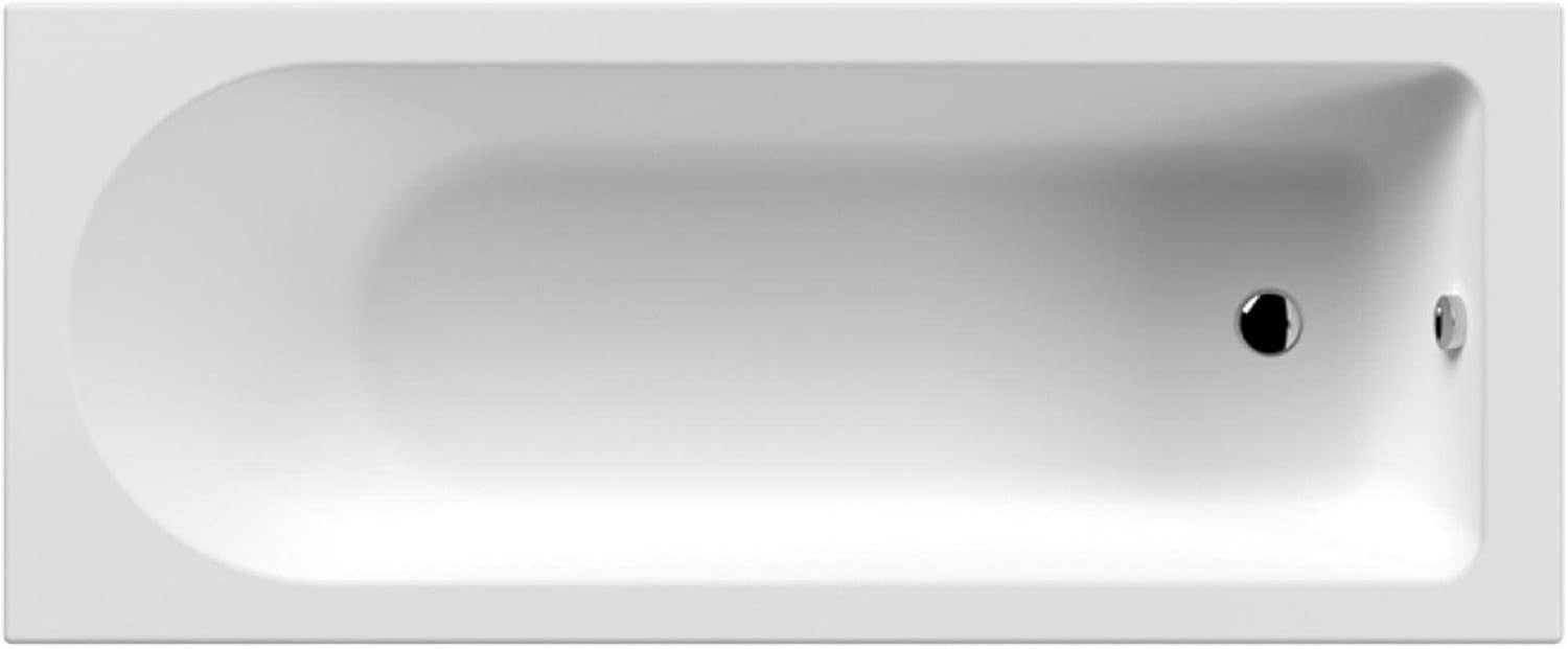 1700x750mm Designer Single Ended Acrylic Bath Tub White Curved Soaking Spa