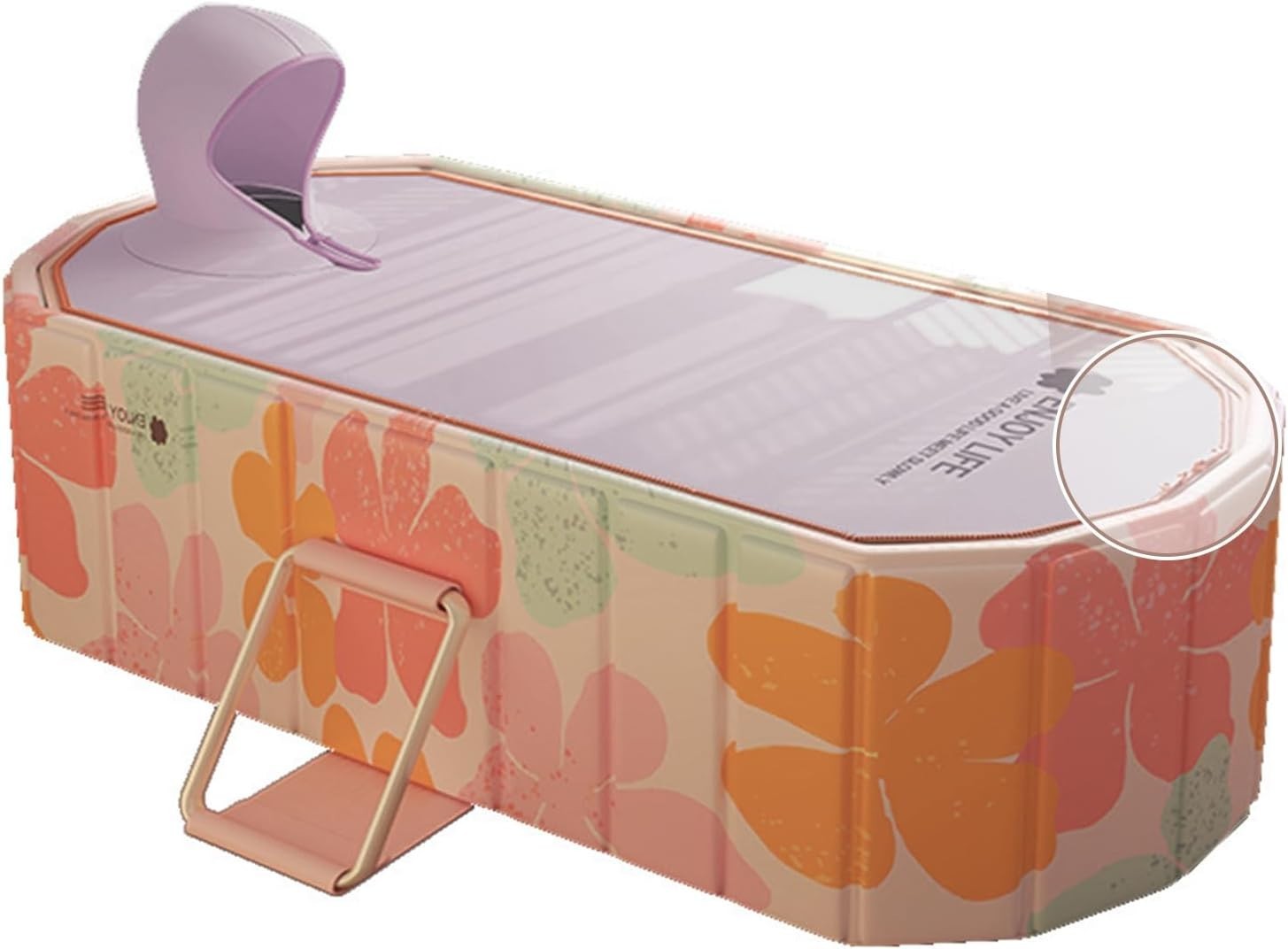 Portable Folding Bathtub SPA Sauna Ice & Hot Bath 1.2m Adults Kids Pink