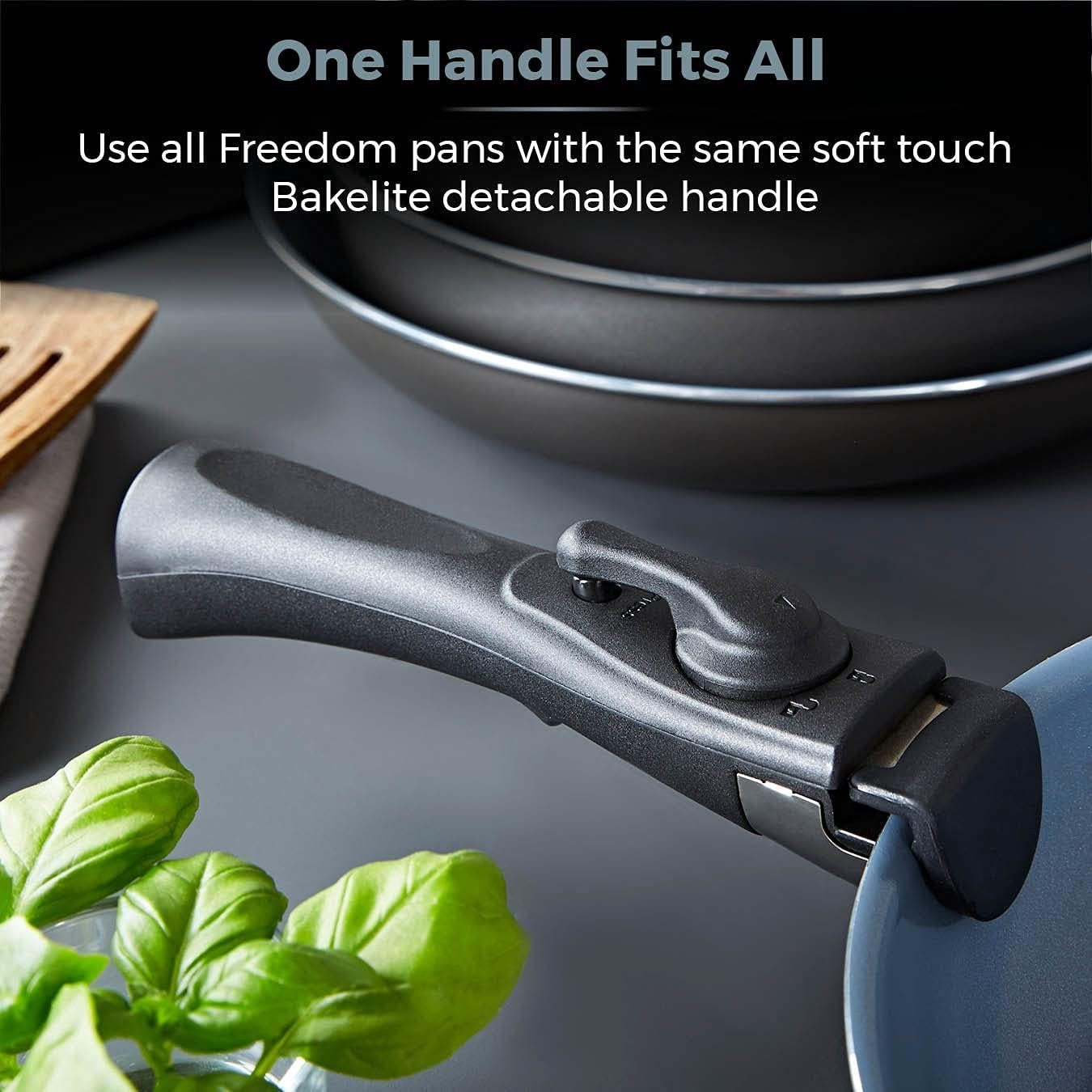7pcs Ceramic Non-Stick Cookware Set – Stackable Pans with Detachable Handle