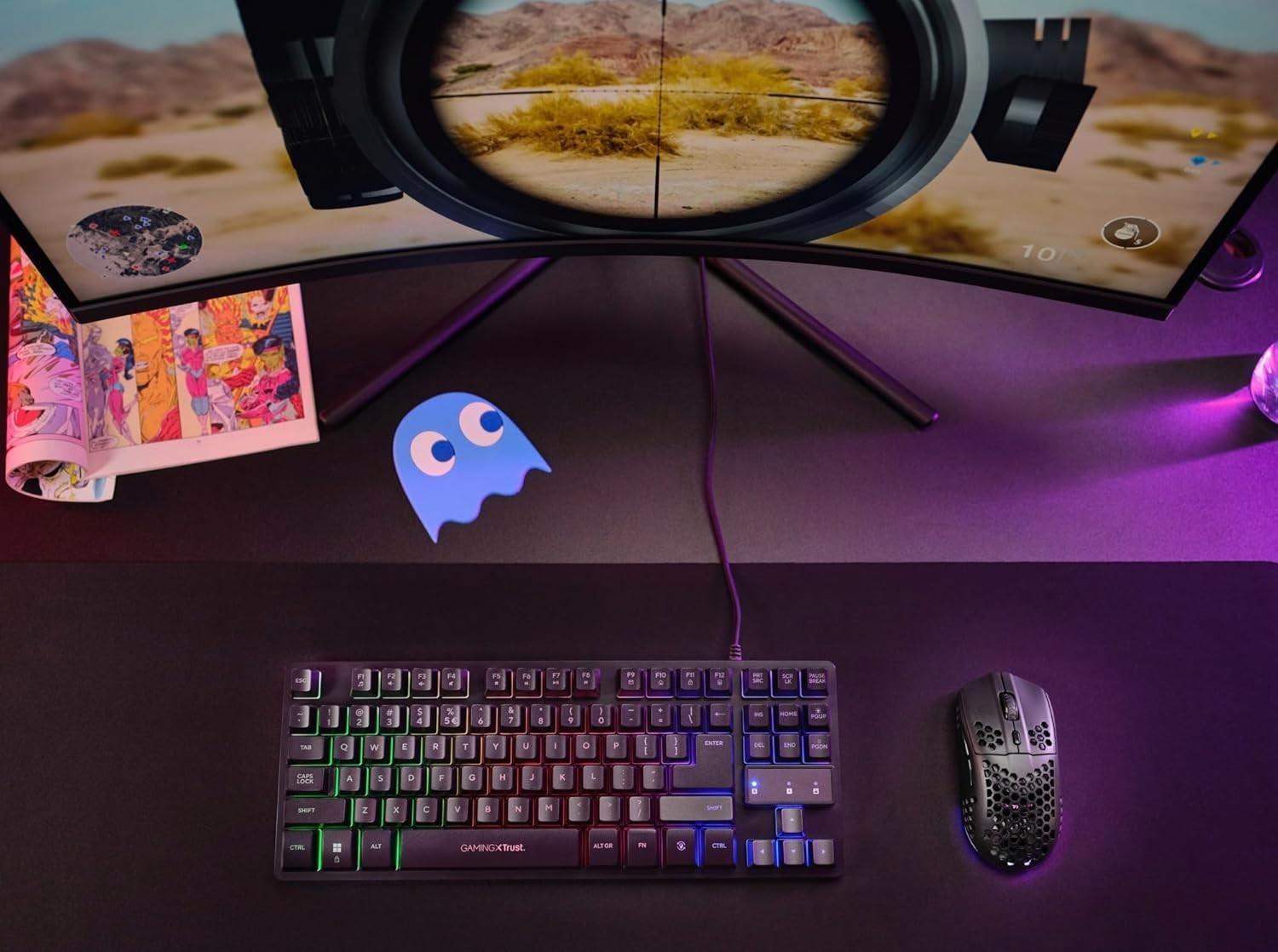 Ultralight Wireless Gaming Mouse 75g 80H RGB 4800 DPI Black