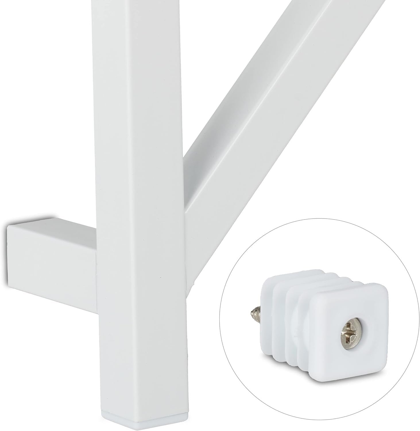 Tree Shaped Wall Mounted Coat Rack 8 Hooks White Metal Space Saving 100cm