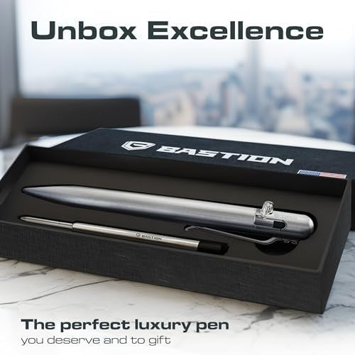Titanium Bolt Action Ballpoint Pen Luxury Gift Black