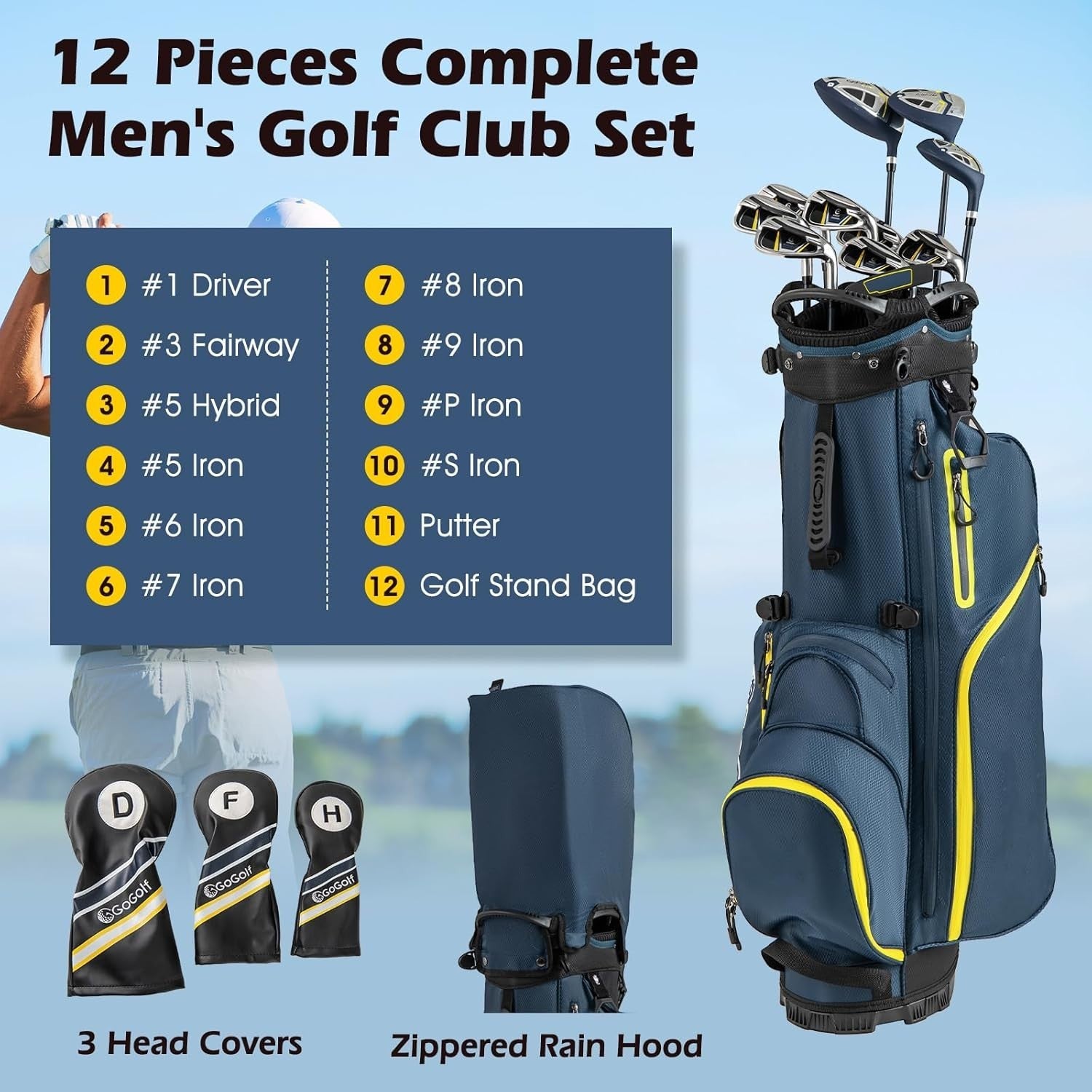Ladies Right Hand Complete Golf Set 12pc 460cc Driver Hybrids Stand Bag