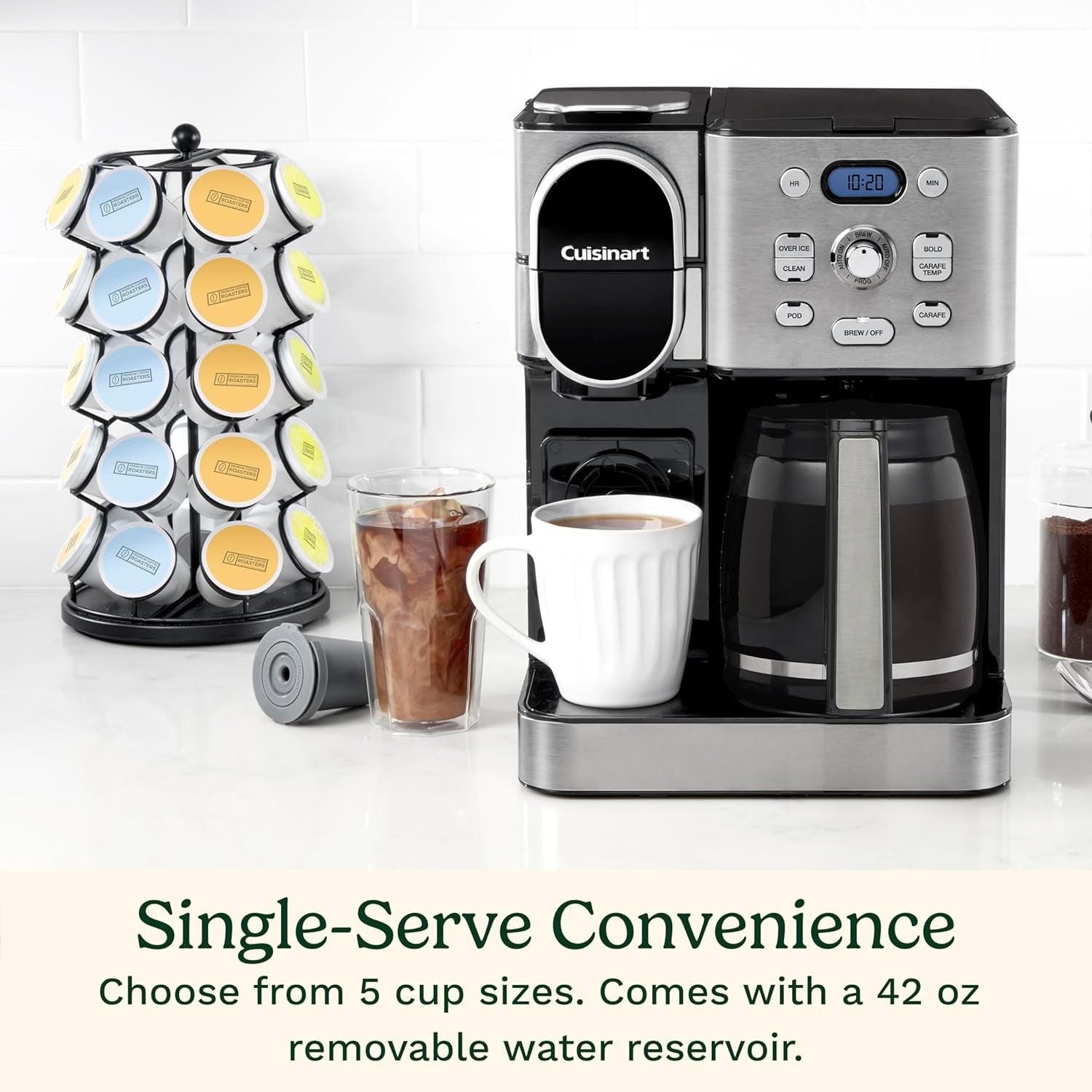 Dual Coffee Maker Hot & Iced 12 Cup Carafe Single-Serve Fast Brew