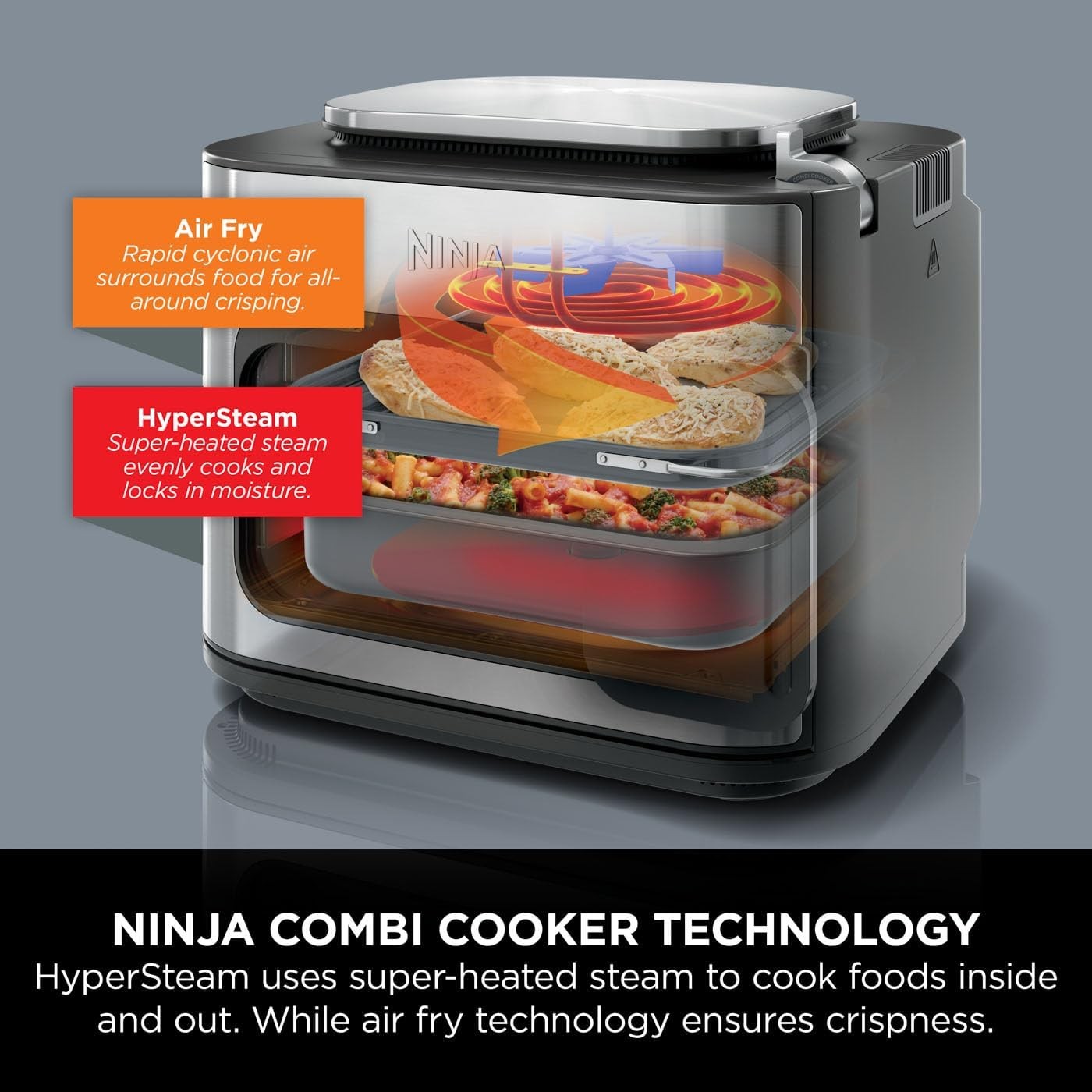 12-in-1 Air Fryer Oven Multi Cooker 12.5L 2000W Digital Family Size Grey