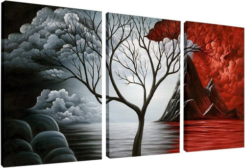 Large Abstract Tree Canvas Wall Art 3 Panel Modern Framed Prints 30x40cm
