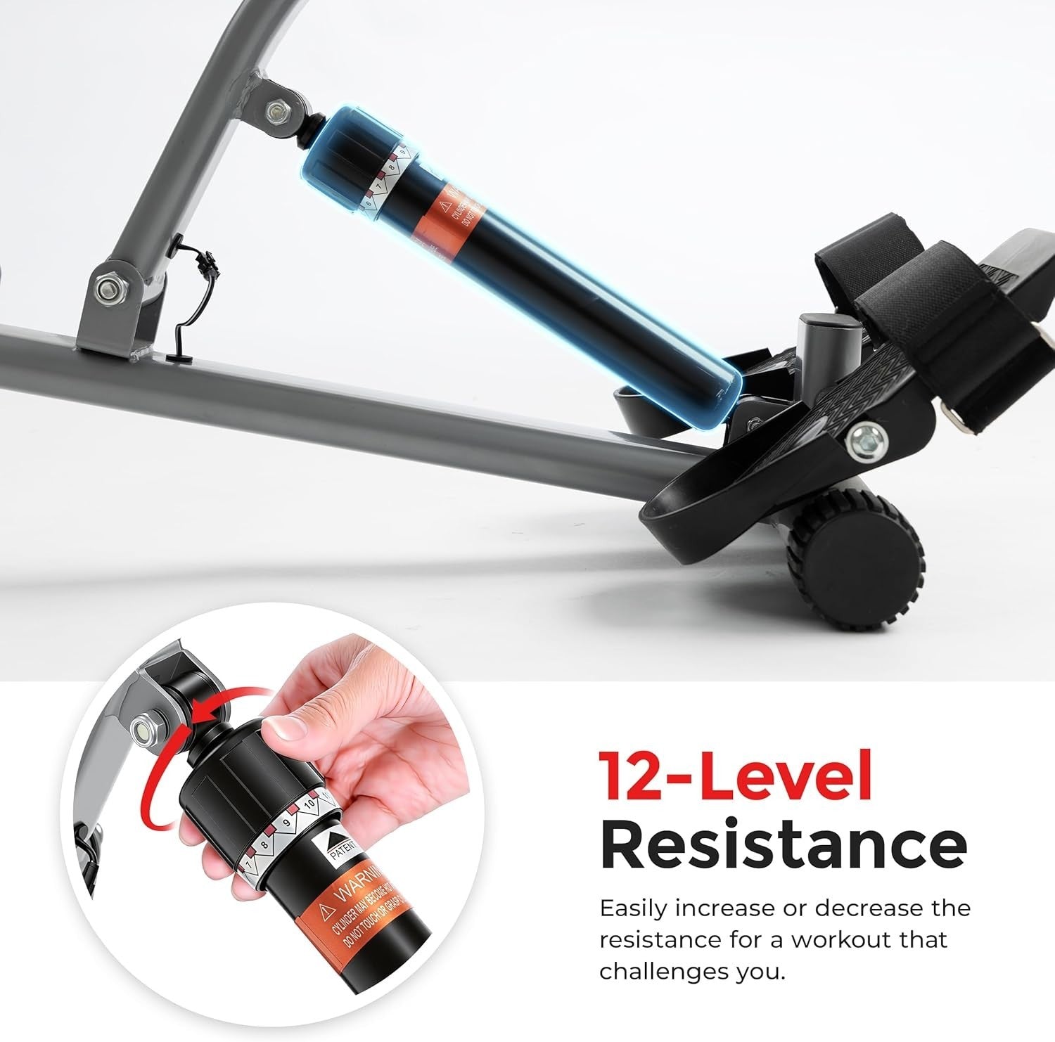 Compact Rowing Machine 12 Resistance Levels LCD Foldable Home Cardio