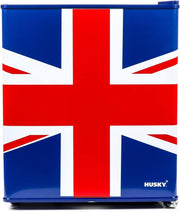 50L Multi-Colour Union Flag Mini Fridge Tabletop Cooler for Bedroom Office