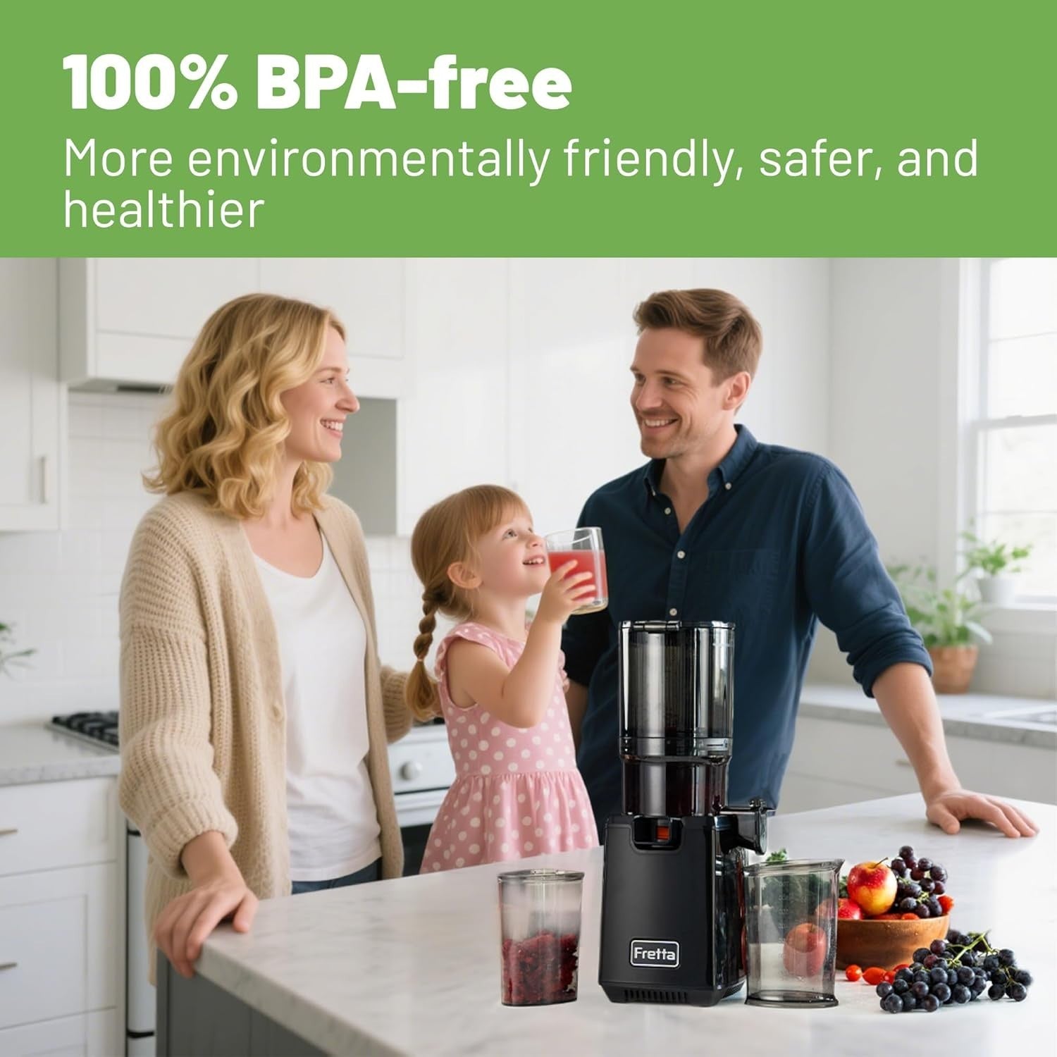 Cold Press Juicer 135mm Feed Chute Whole Fruit Slow Masticating 250W