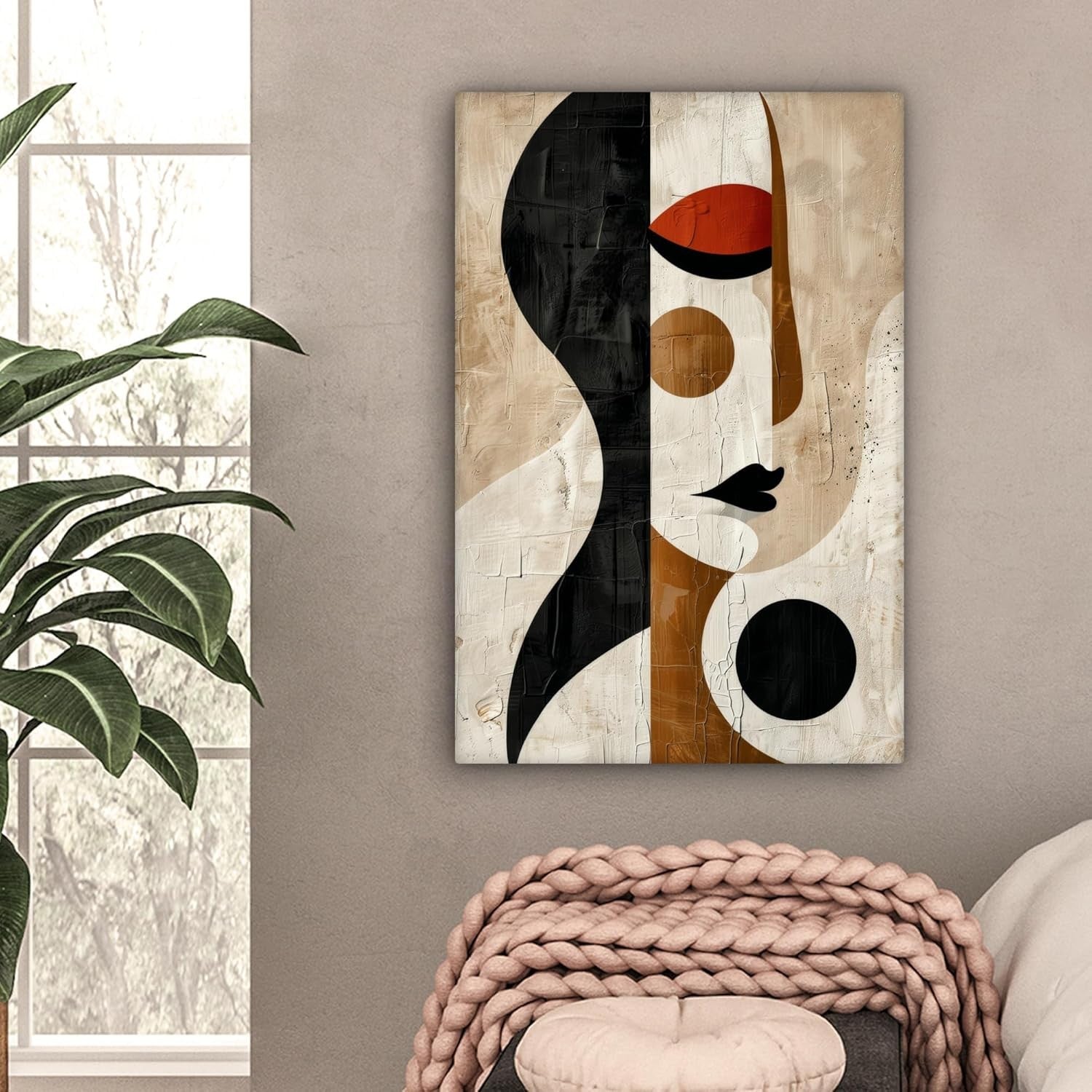 Abstract Woman Canvas Wall Art 40x60cm Modern Living Room Decor