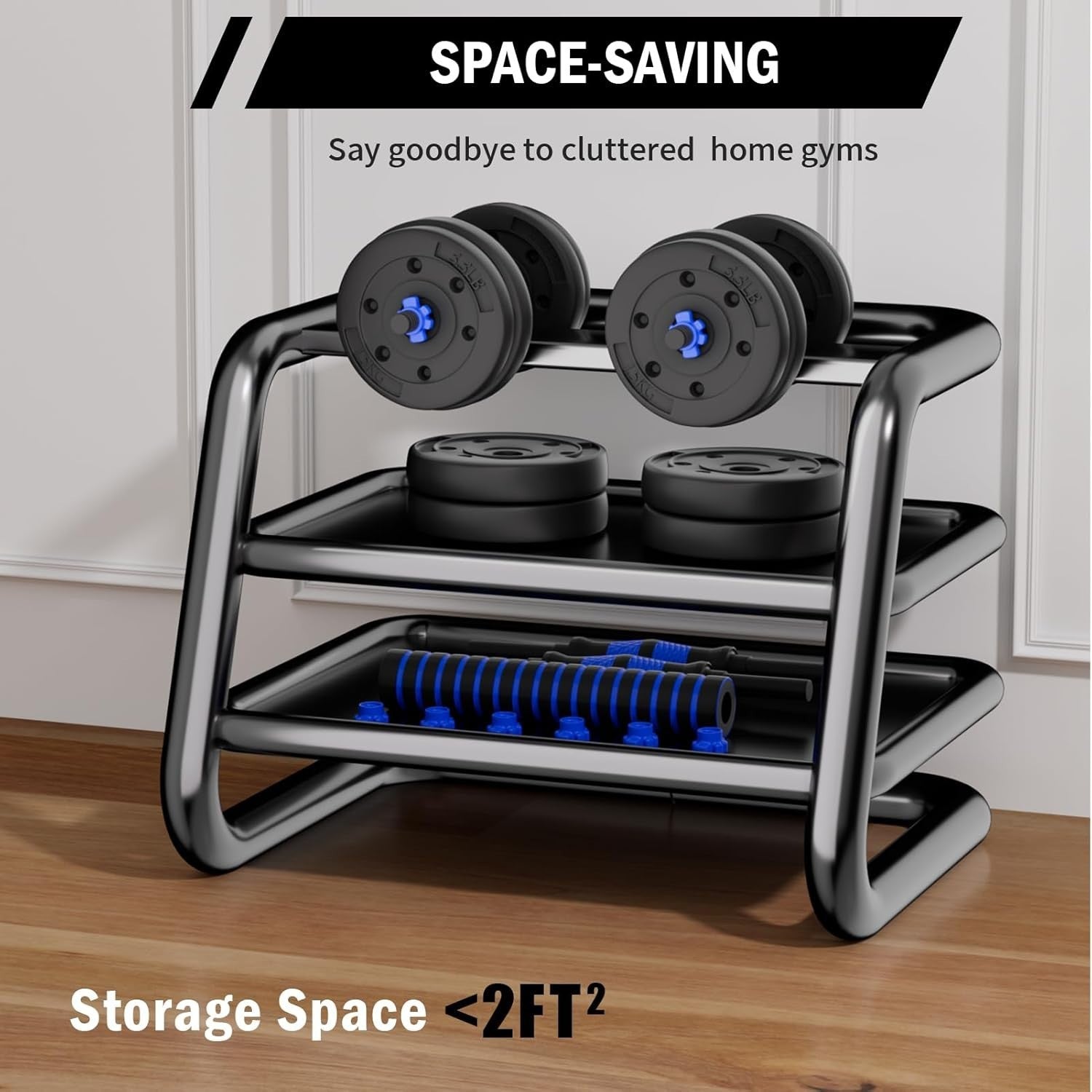 15KG Adjustable Dumbbell & Barbell Set 3-in-1 Home Gym Fitness Weights