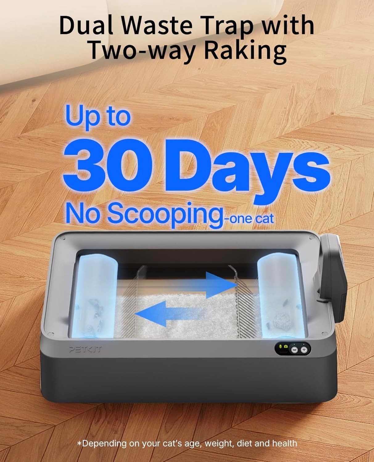 AI Camera Self Cleaning Cat Litter Box Crystal Litter App Control
