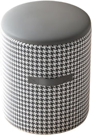 Grey Velvet Storage Vanity Stool with Solid Wood Frame Round Dressing Table Seat