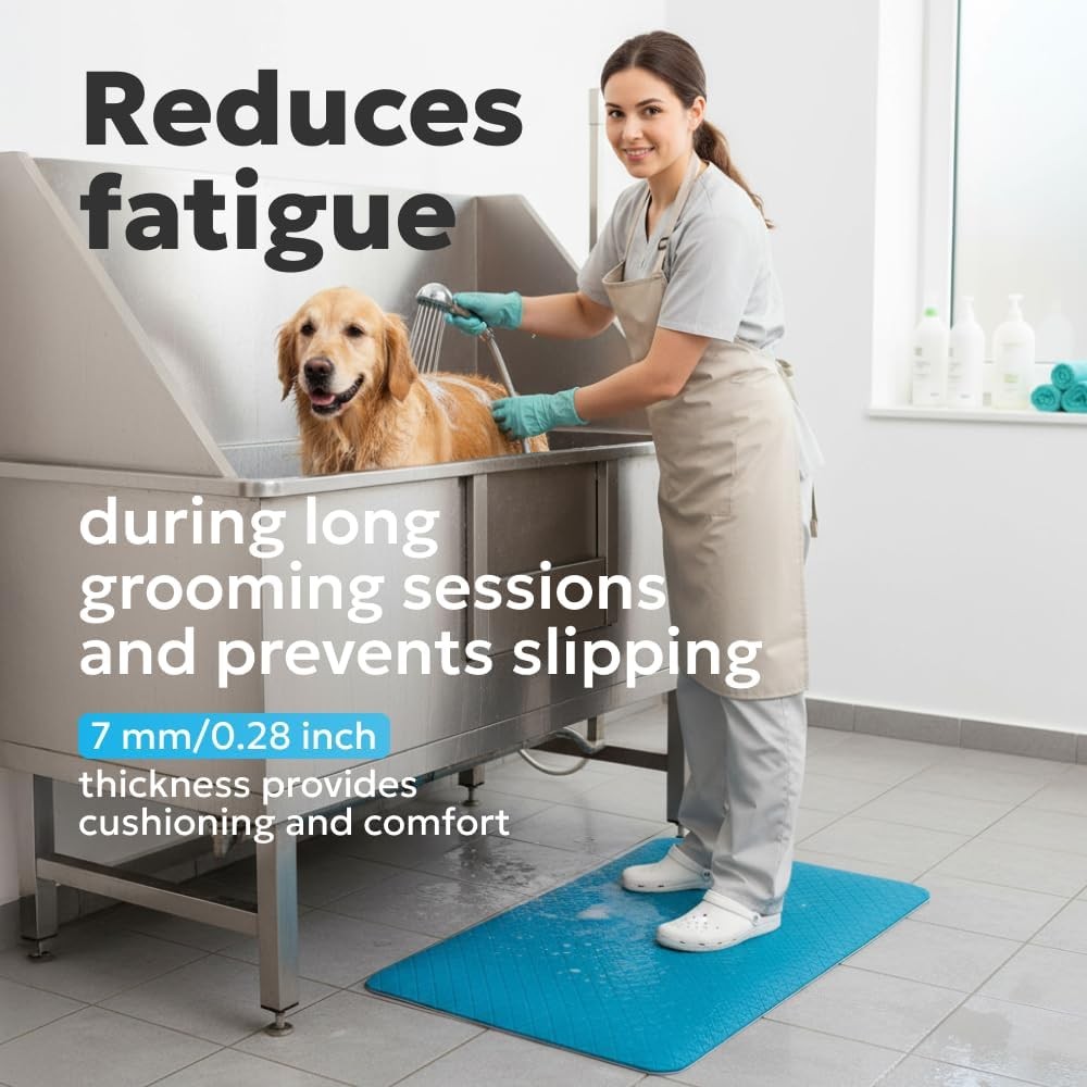 Dog Grooming Table Mat Non Slip Anti Fatigue Waterproof Soft Rubber