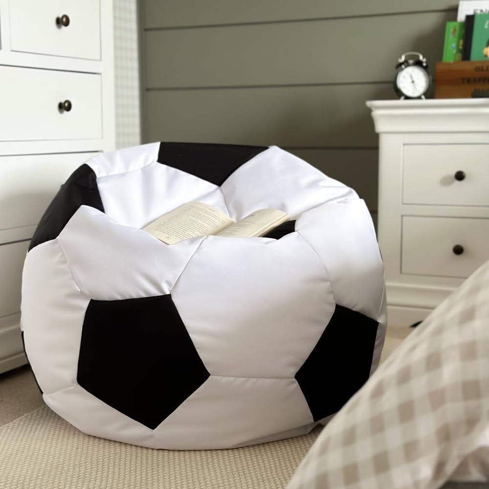 Kids Football Bean Bag Chair Kids Room Seat Durable Washable Playroom Gift