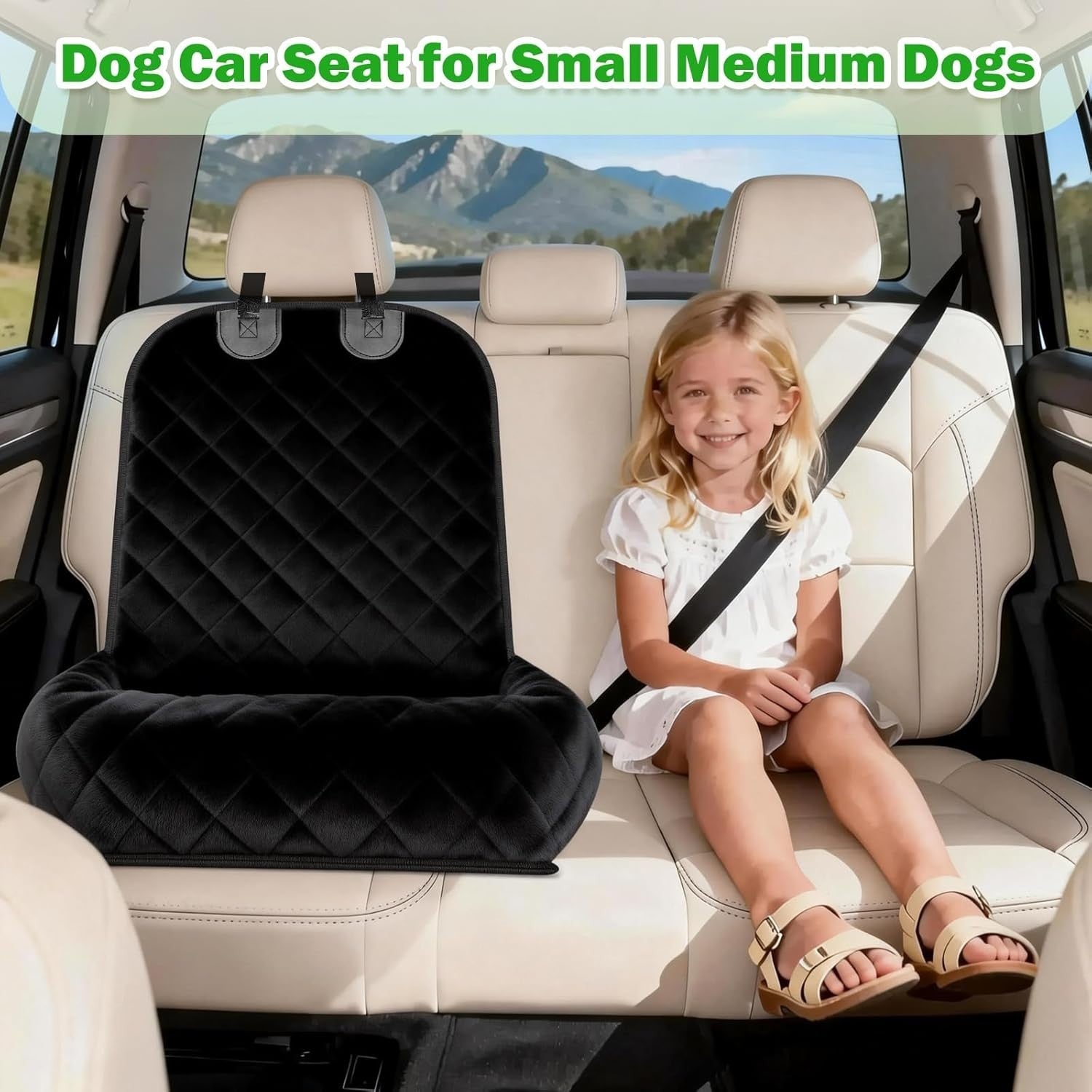 Waterproof Dog Car Booster Seat Pet Travel Bed Safety Leash Non Slip