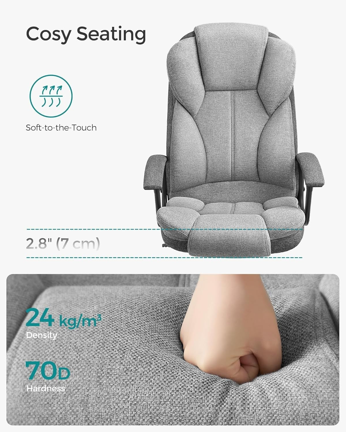 Ergonomic Office Chair Reclining Desk Chair for Home/Gaming Adjust Height 150KG