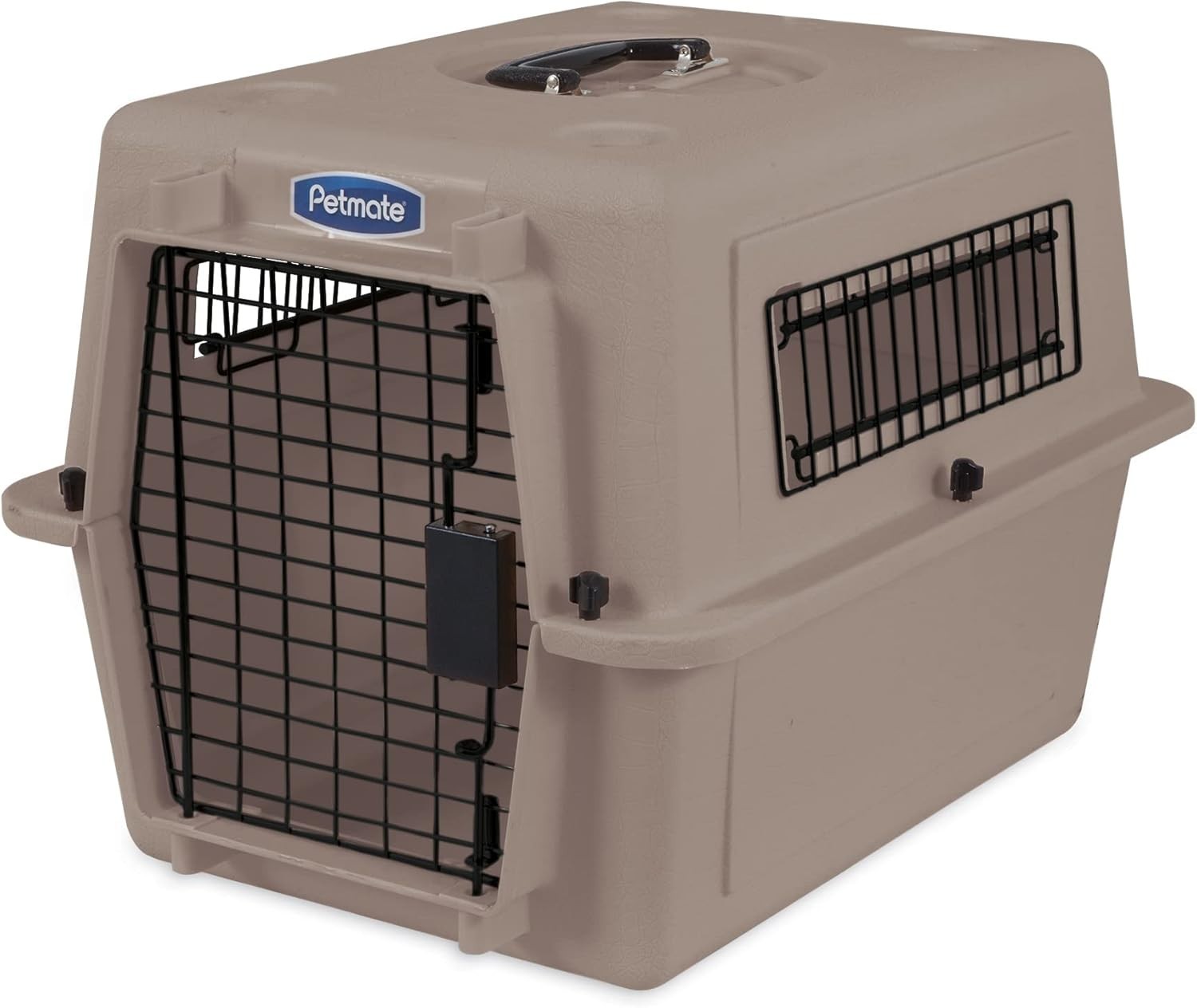 Small Dog Travel Kennel 19” Heavy Duty Plastic, Airline-Approved, Ventilated