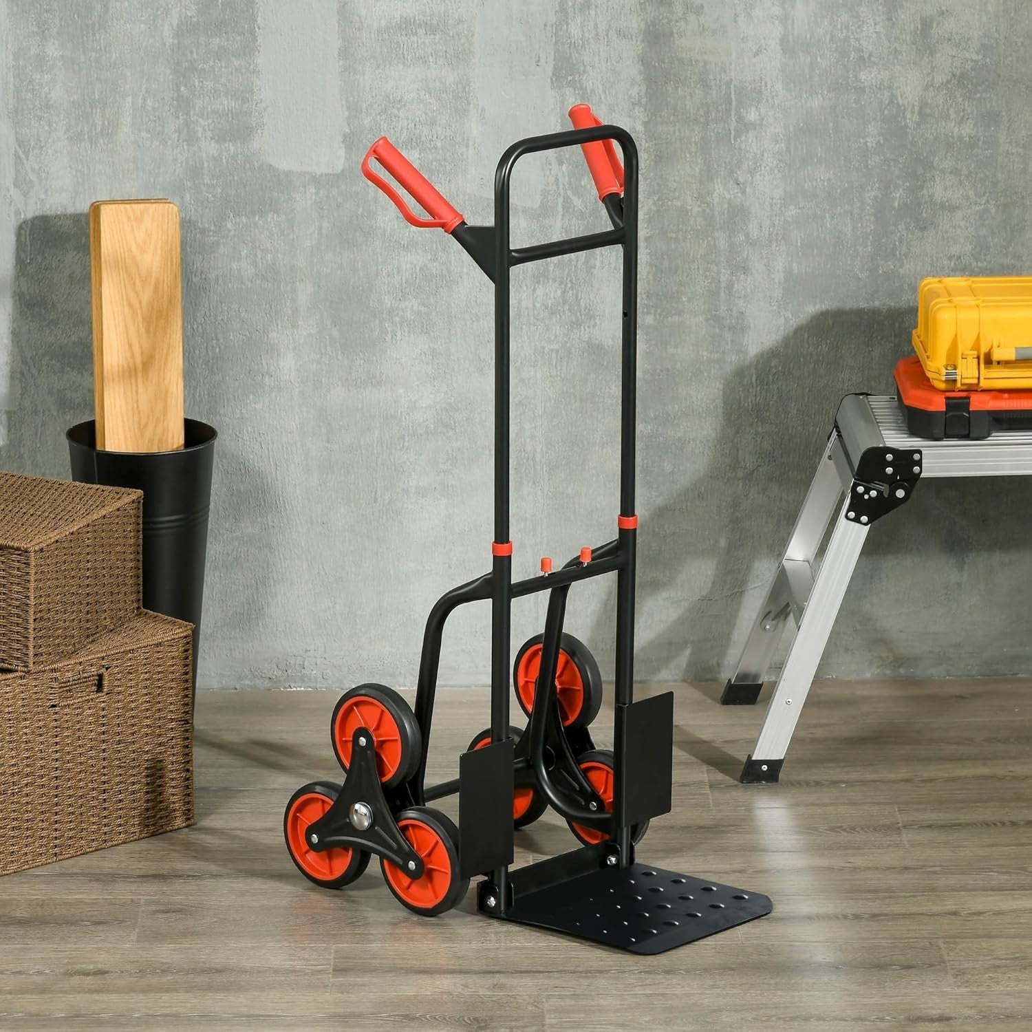 Stair Climbing Hand Truck 120kg Foldable Heavy Duty Steel Trolley