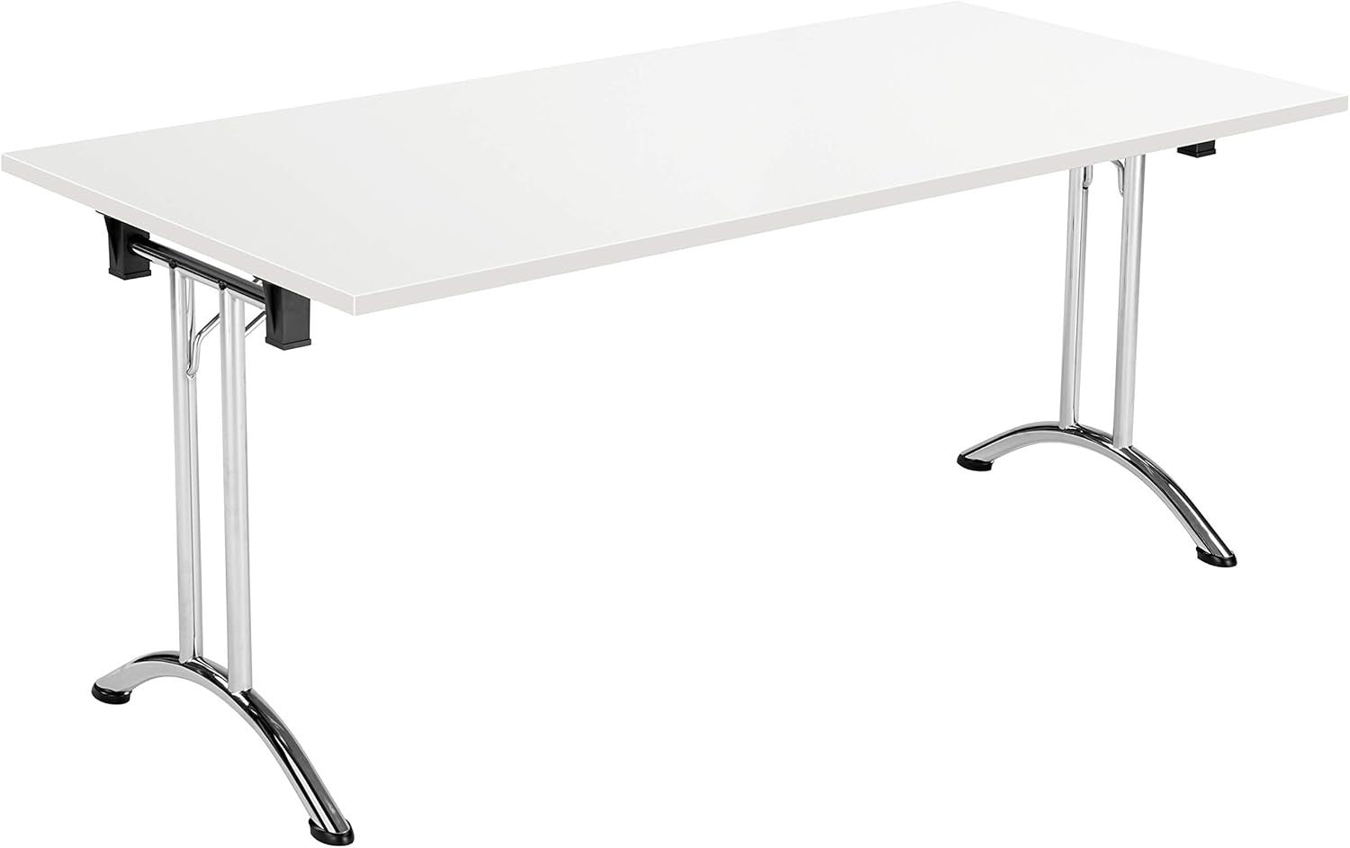 Folding Office Table – Sturdy White 160x70cm Space-Saving Work & Meeting Desk