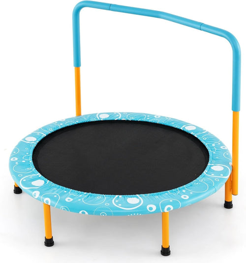 36'' Kids Mini Trampoline with Foam Handle Foldable Indoor Outdoor