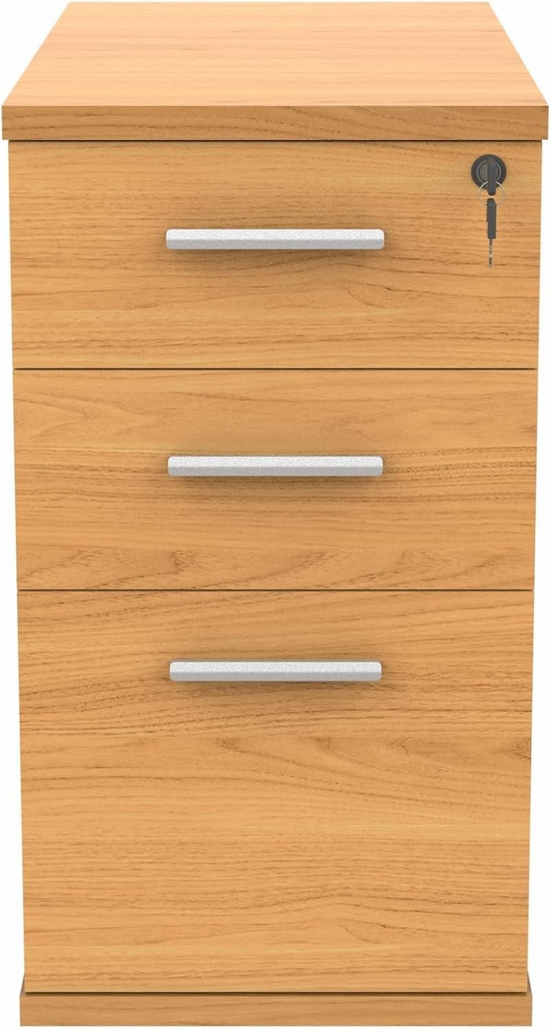 Norwegian Beech 3 Drawer Lockable Pedestal 40.4x80x73cm