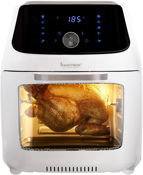 16L Air Fryer Oven Rotisserie 1800W 10 Presets Touchscreen Window white
