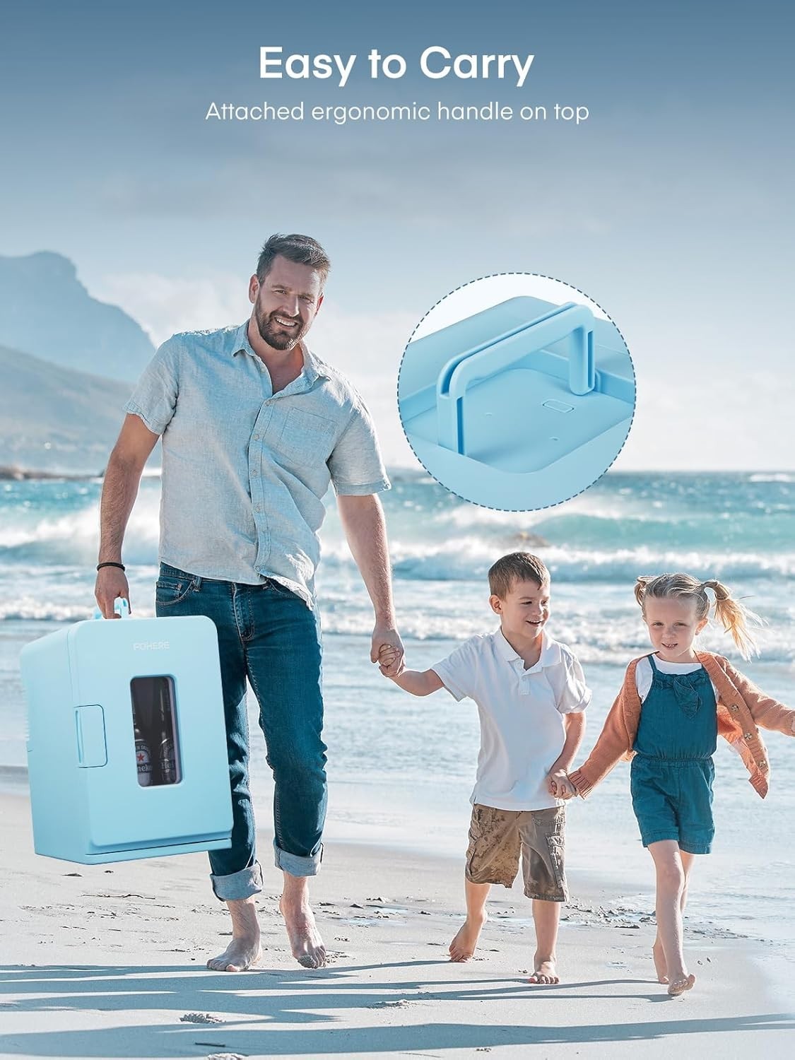 15L Mini Fridge Portable Cooler & Warmer Blue 12V/240V Compact