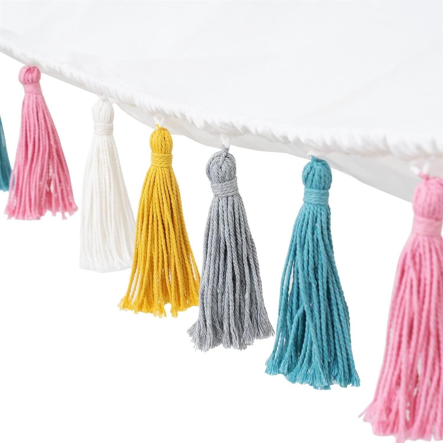 Large Toy Hammock with Tassels – Corner Stuffed Animal Storage Net for Kids Room
