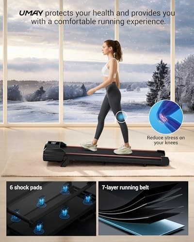 Under Desk Walking Pad 9% Incline Lightweight Treadmill Home Office LED