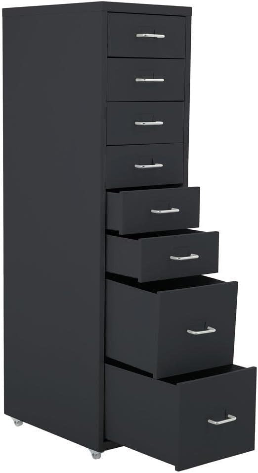 Tall Metal Rolling Storage Tower 8 Drawer Under Desk File Cabinet