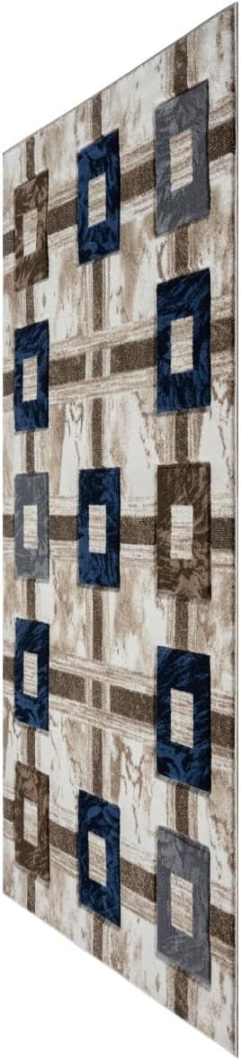 Soft Geometric Area Rug 120x170cm Thick Non Slip Bedroom Living Room Carpet