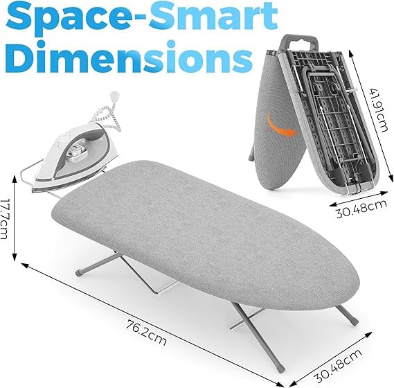 Foldable Tabletop Ironing Board Portable Non Slip Compact with Iron Rest