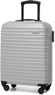 ABS Hardshell Carry On Cabin Suitcase 4 Spinner Wheels Lock Grey