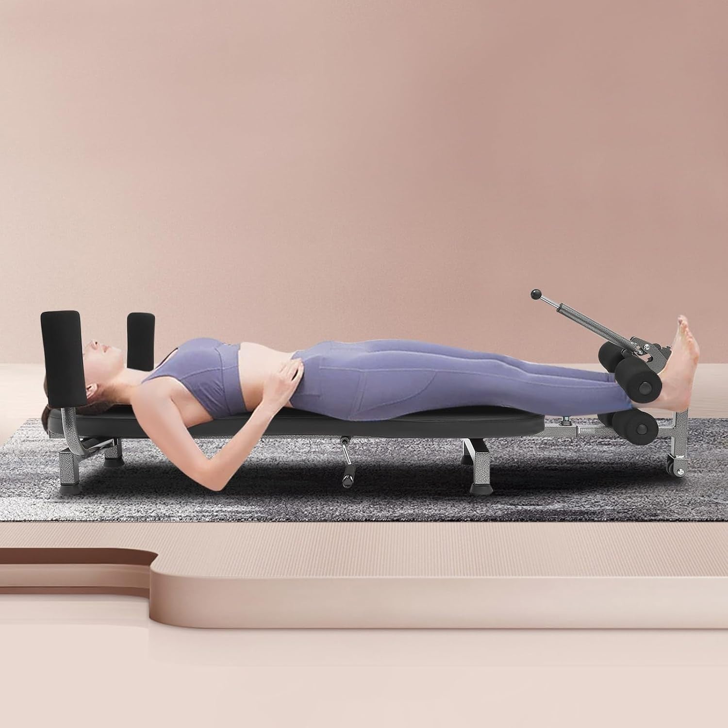Back Stretch Decompression Bench Traction Table Adjustable for Home Gym
