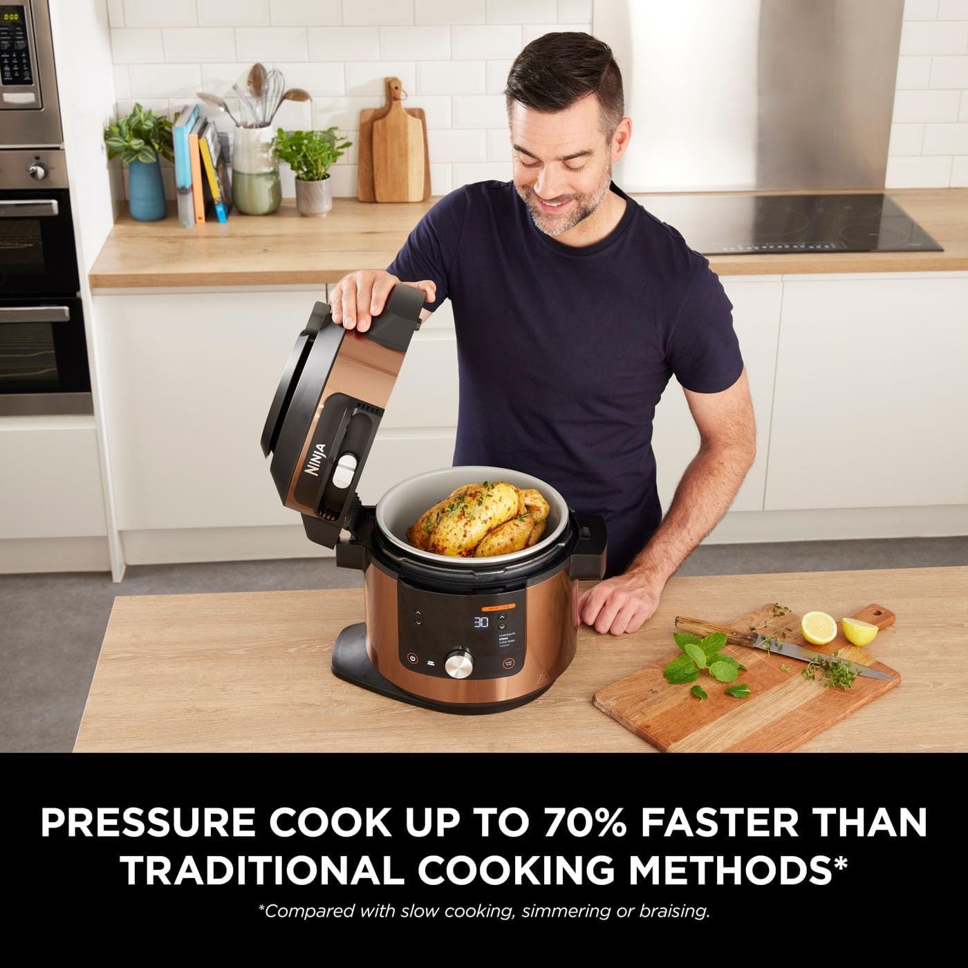 14in1 SmartLid Multi Cooker Air Fryer 7.5L Pressure Grill Bake Steam