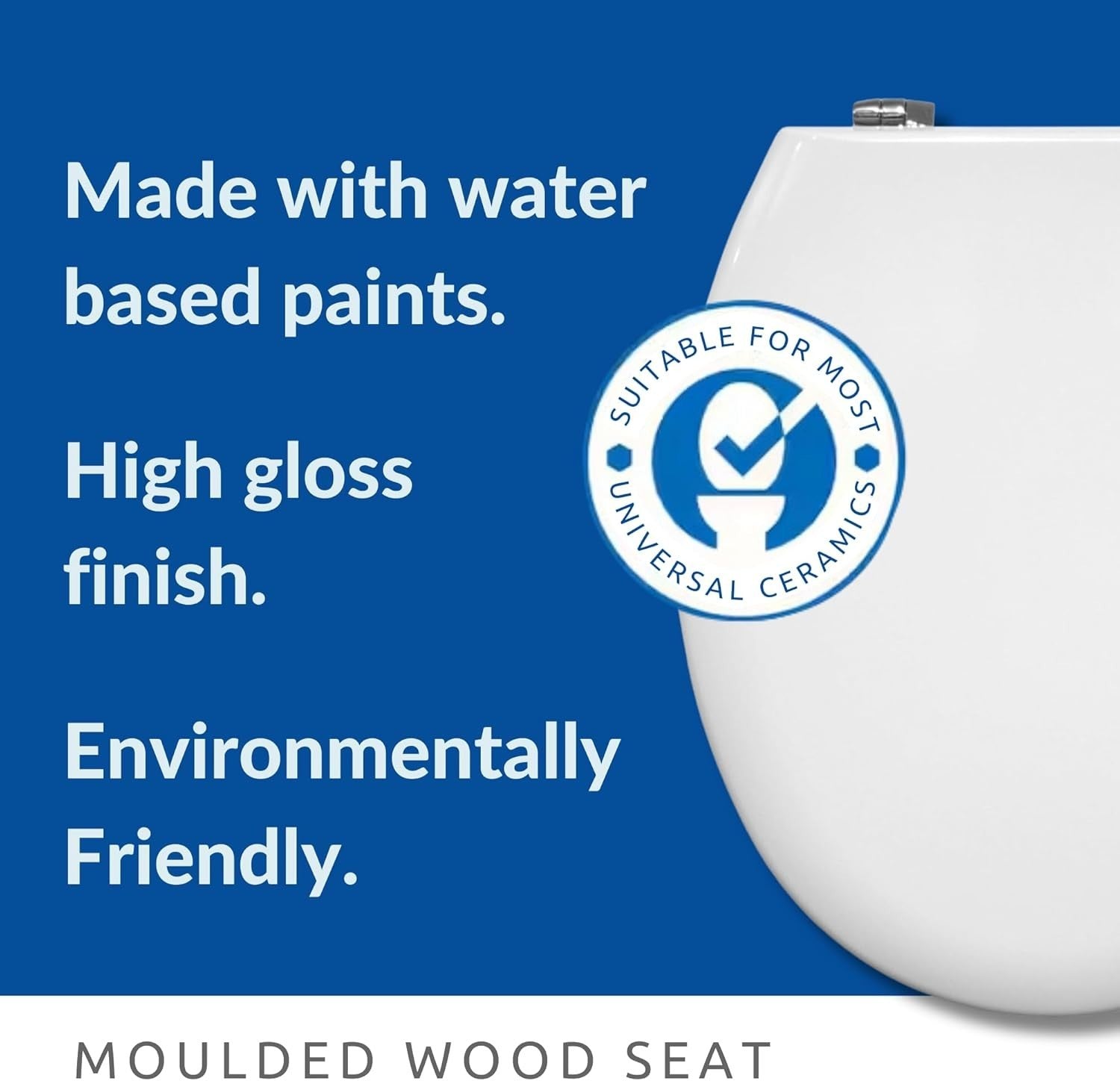 Chester White Thermoplastic Toilet Seat Ultra-Fix Adjustable Hinges