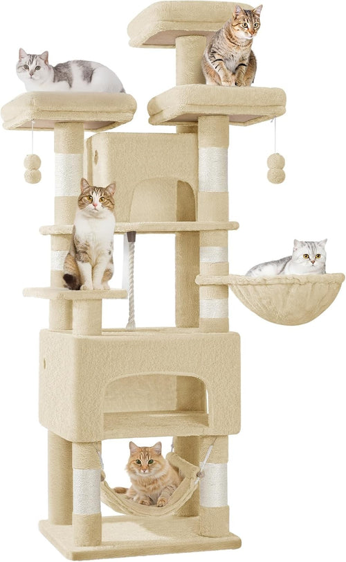 Large Cat Tree 176cm Multi-Level Tower with Caves Hammock Sisal Posts