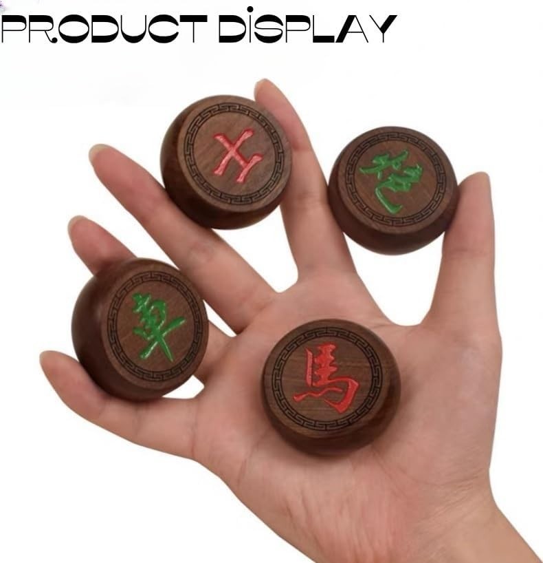 Wooden Xiangqi Chinese Chess Set Travel Box Strategy Game