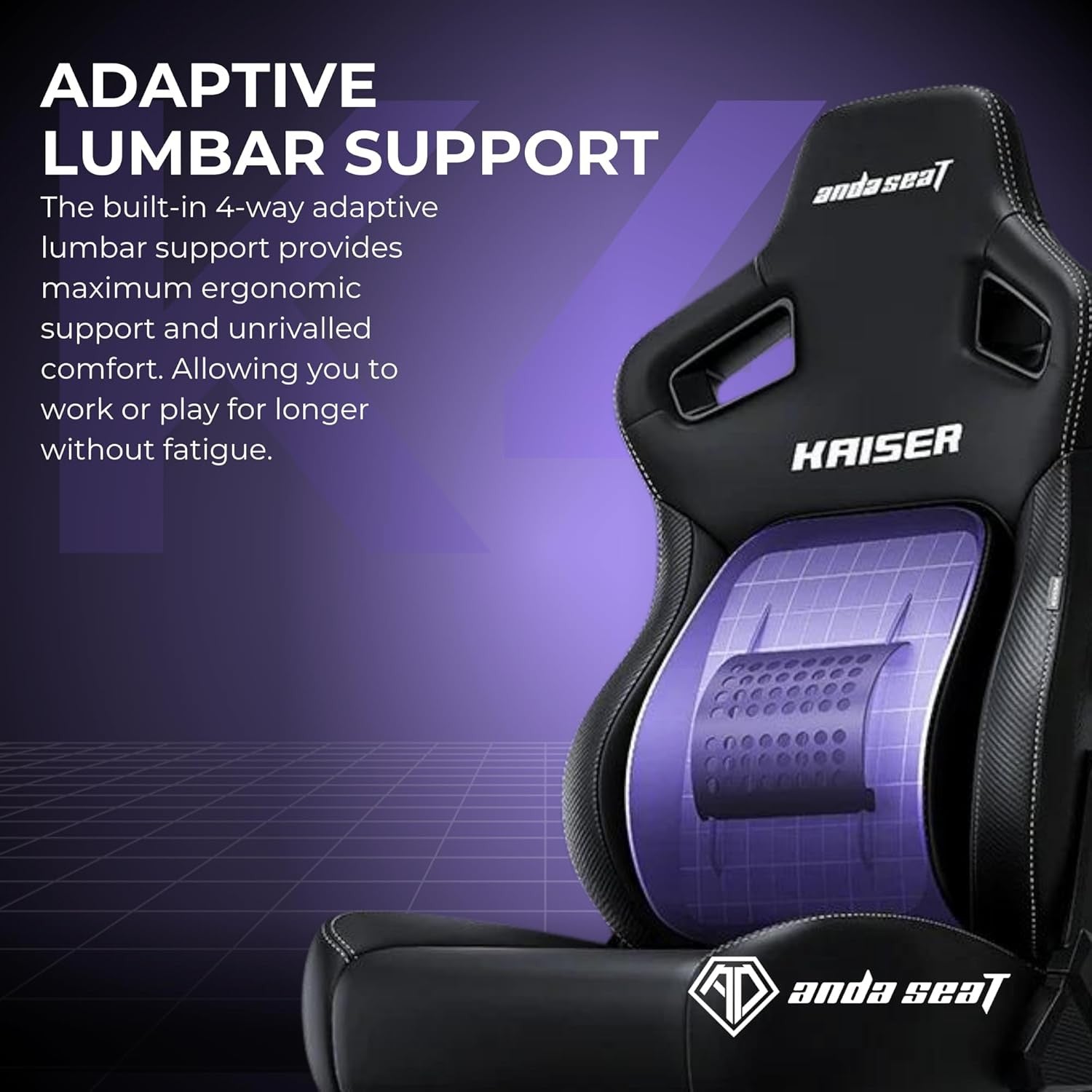 XL Ergonomic Gaming Chair Reclining Pop-Out Lumbar Purple