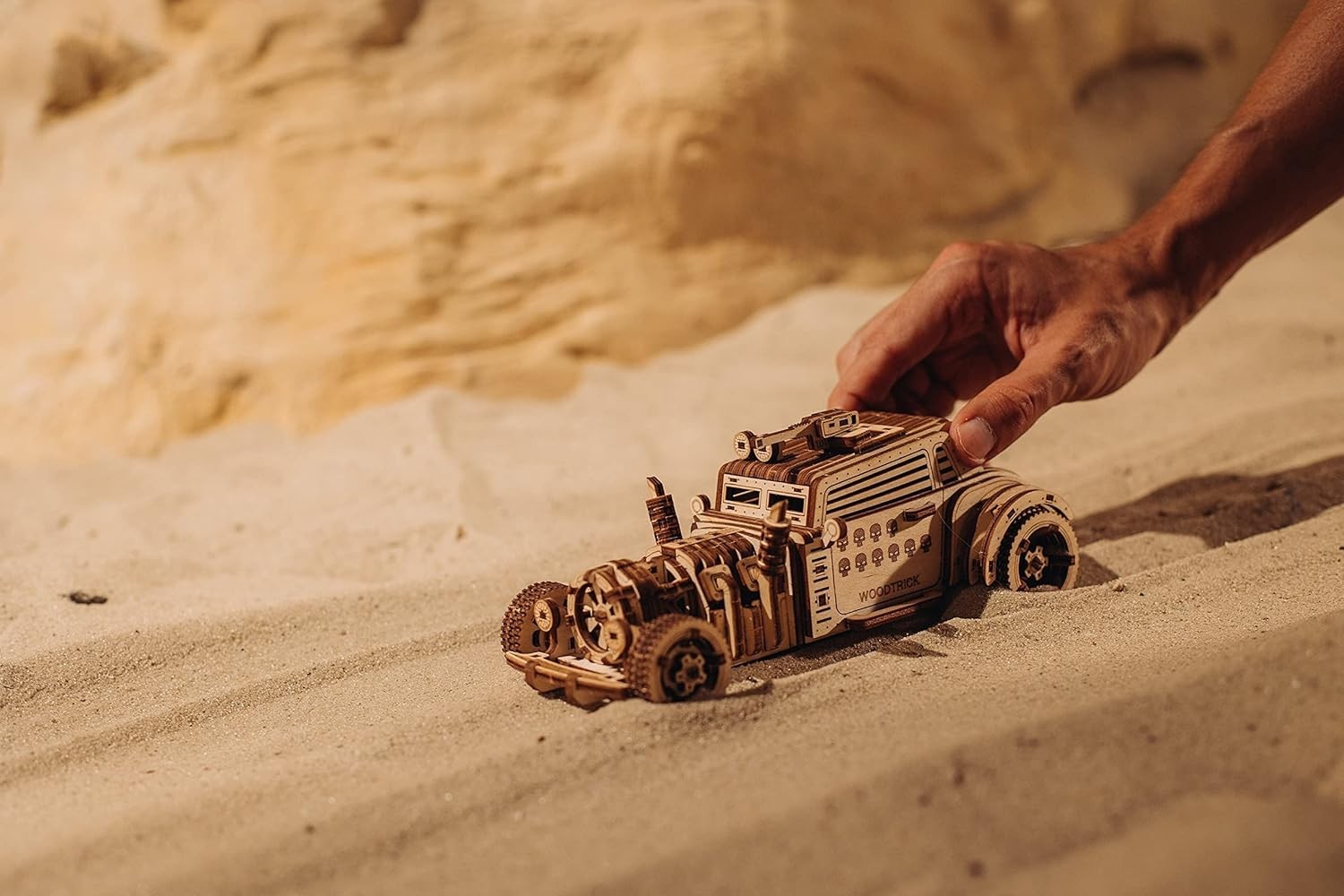 Wooden 3D Apocalyptic Car Puzzle Kit with Moving Parts & Spring Power
