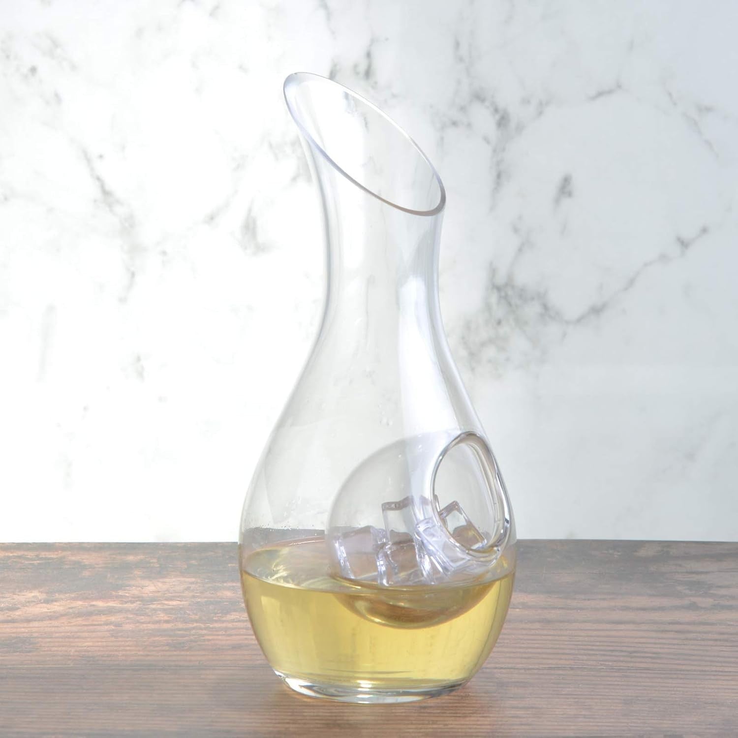 1050ml Wine Cooling Carafe with Chill Rod – Elegant Glass Decanter for White Win