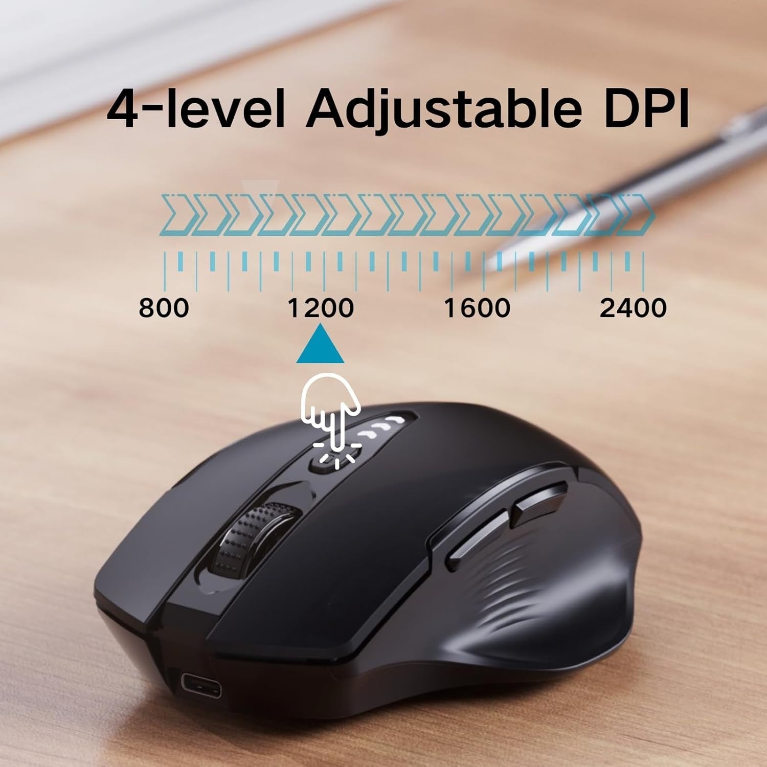 Tri-Mode Bluetooth Wireless Mouse Rechargeable Silent Ergonomic Multi-Device PC